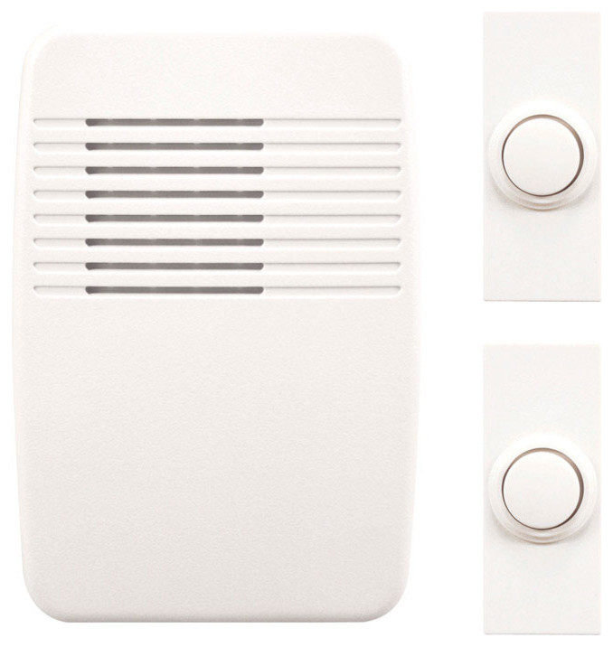Heath Zenith SL736702 Wireless Door Chime Kit, White Doorbells And