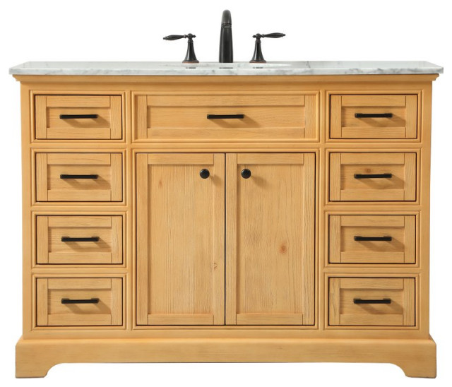 Elegant VF15048NW 48" Single Bathroom Vanity, Natural Wood ...
