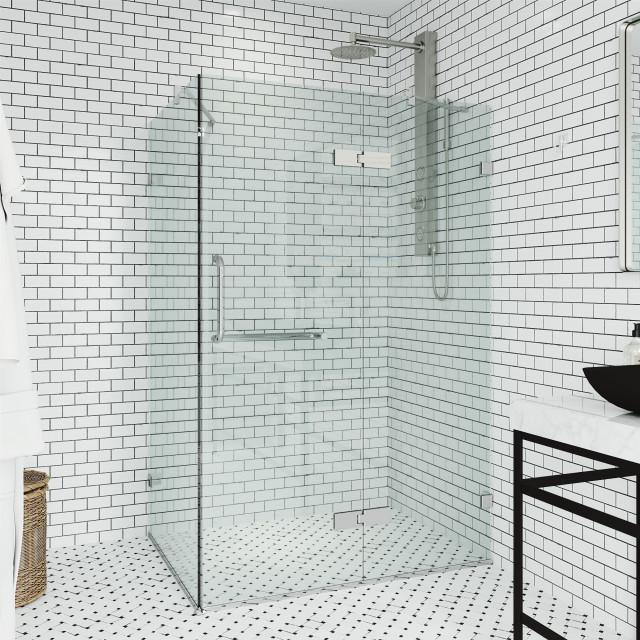 VIGO Monteray 32"x48" Frameless Shower Enclosure Without Base