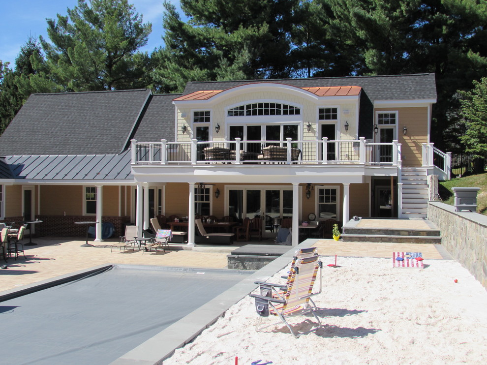 Garage workshop - huge transitional attached two-car garage workshop idea in DC Metro