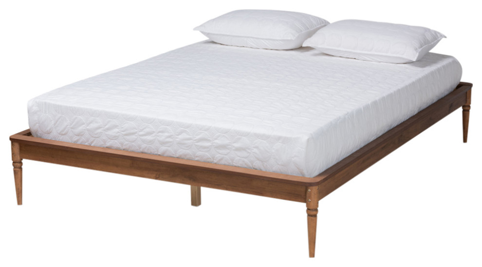 Starr Traditional King Size Bed Frame, Walnut Brown