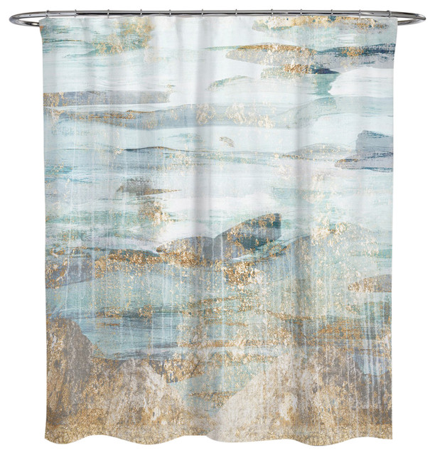 Olivergal Love In Teal Shower Curtain 71 X74 Contemporary Olivergal Love In Teal Shower Curtain