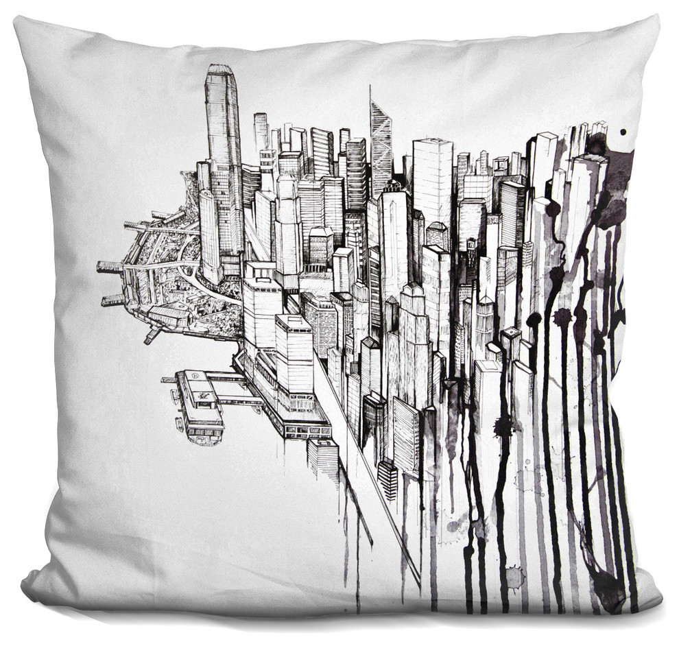Happy Camper Kantha Throw Pillow Patchwork Colorful Soft Fringe Square Cushion
