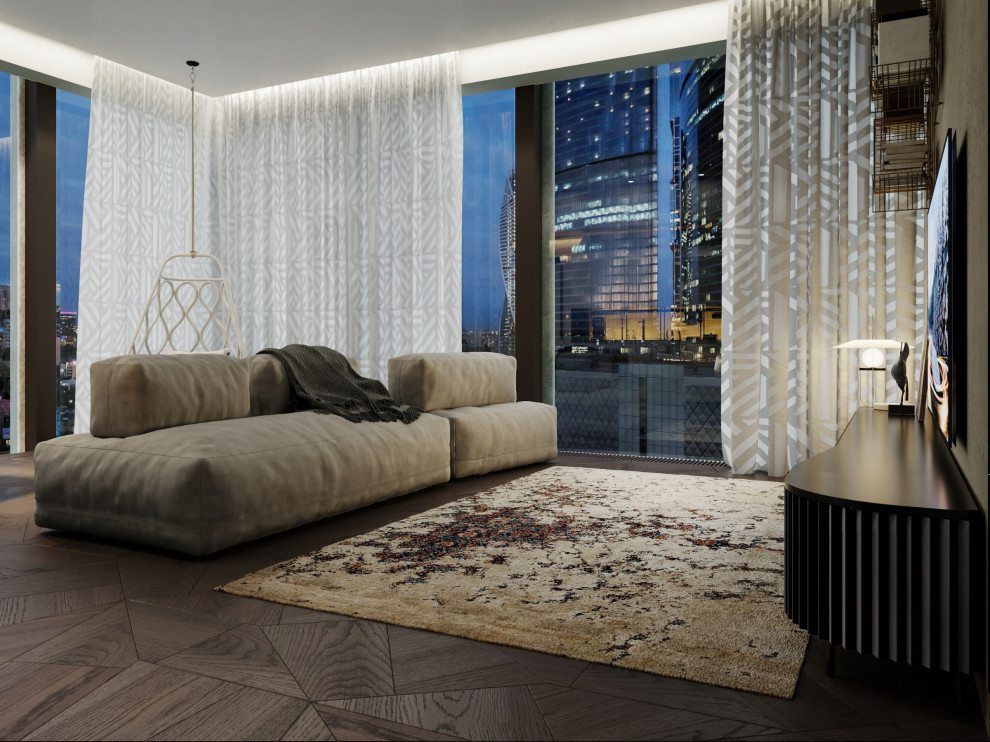 Панорамные окна в гостиной