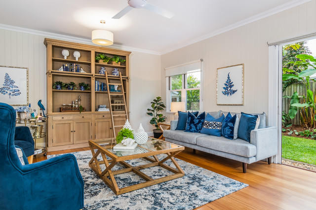 Bulimba Queenslander nyklassisk-dagligstue