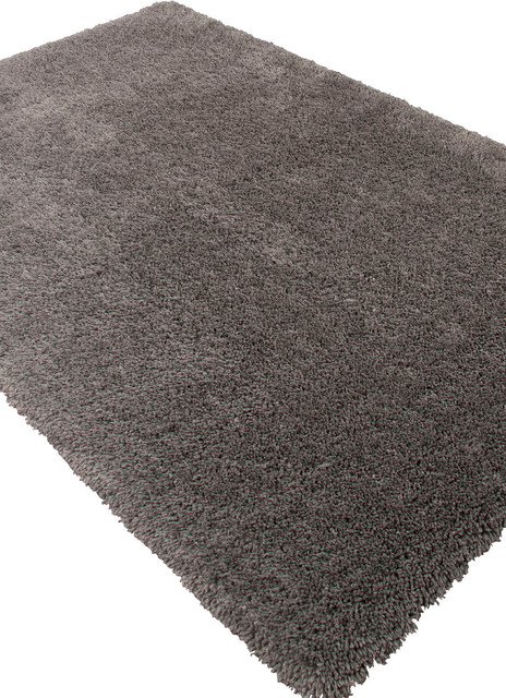Shag Solid Pattern Polyester Gray/ Area Rug (5 x 8)