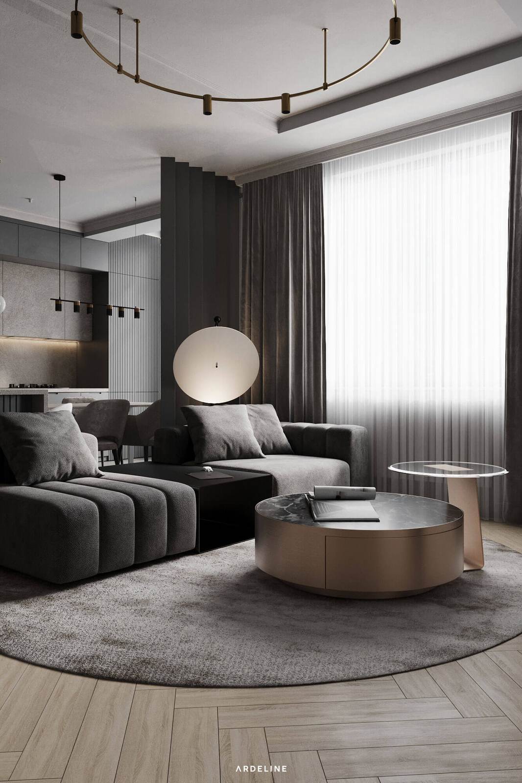 Дизайн квартиры в минималистичных серых тонах