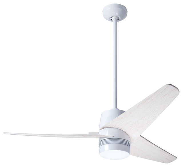 Velo Dc Fan Gloss White Finish 48 Whitewash Blades No Light