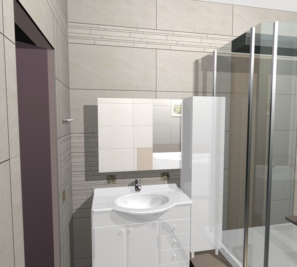 санузел с ванной и кабиной