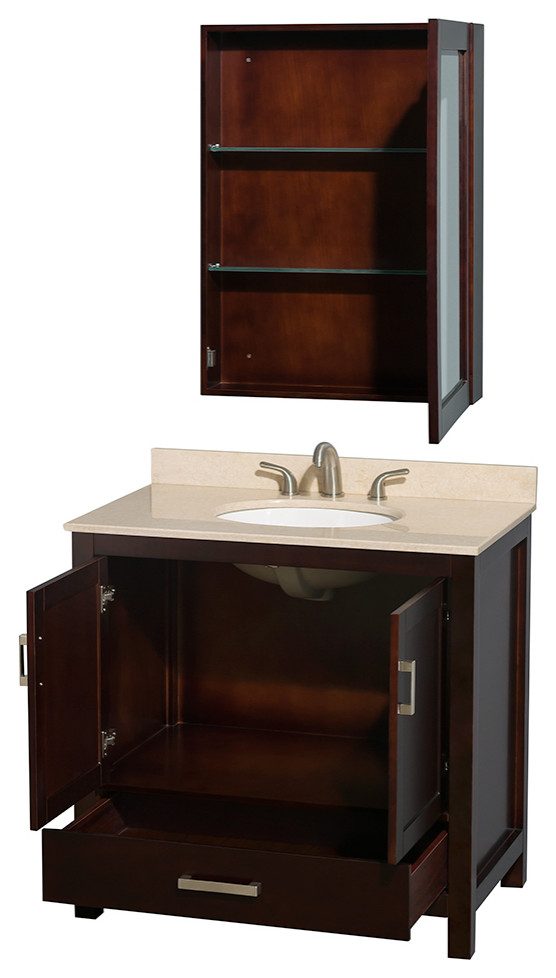 Wyndham WCS141436SESIVUNOMED Espresso 36 Inch Single Bath Vanity Transitional Bathroom
