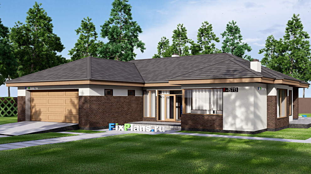 Проект одноэтажного дома 22х24м S348м2 F-15713