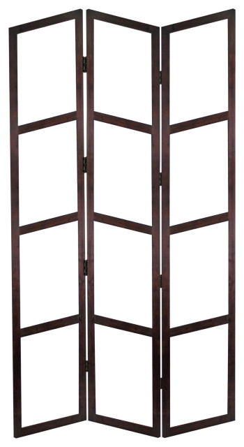 Minimalist 3-Panel Wooden Room Screen Divider - Transitional - Screens ...