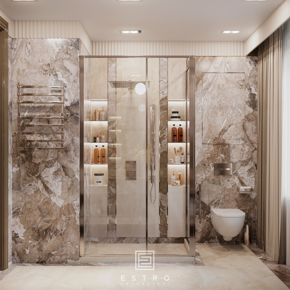 Гостевая ванная комната в квартире 400 кв.м.