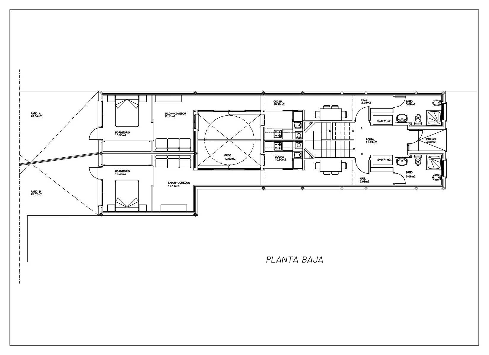 Edificio 4 apartamentos,  242,05 metros cuadrados.