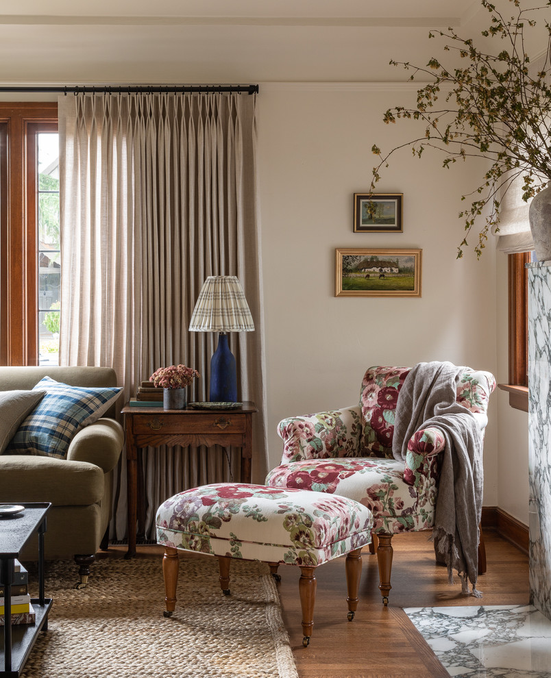 Elegant living room photo in Seattle