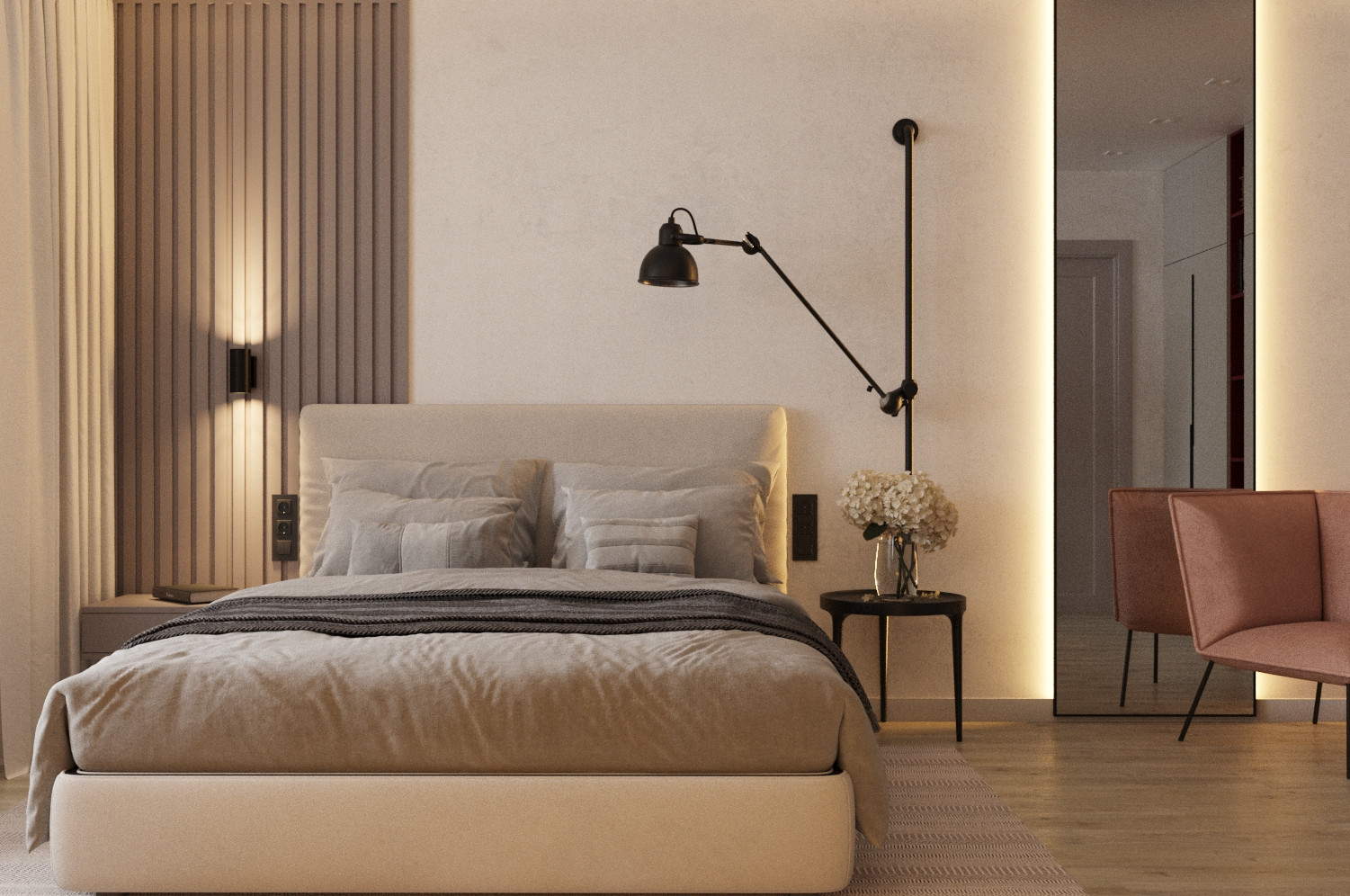 Квартира 64 кв/м в современном стиле, Ультрамарин