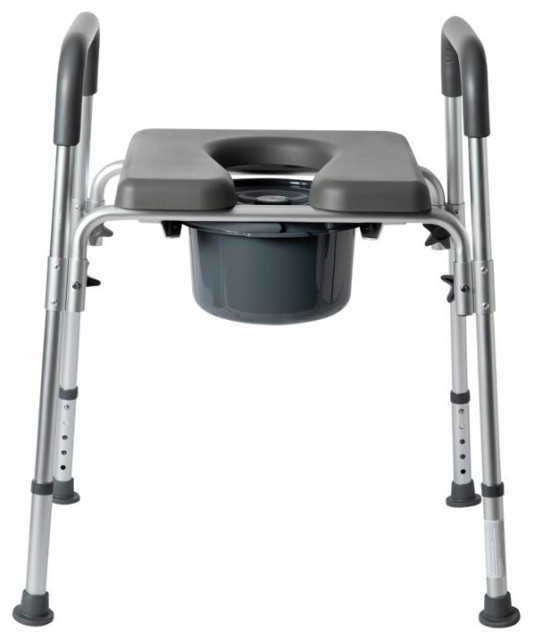 Hercules Shower Commode Chair with Safety Rail, Height Adjustable Frame ...