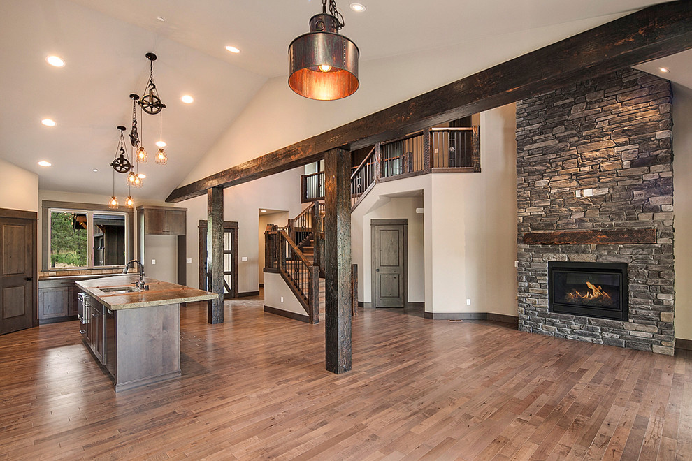 Inspiration for a rustic dining room remodel in Seattle
