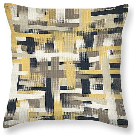 Crisscross Patch- Navay and Yellow Pillows- Throw Pillows- Decor