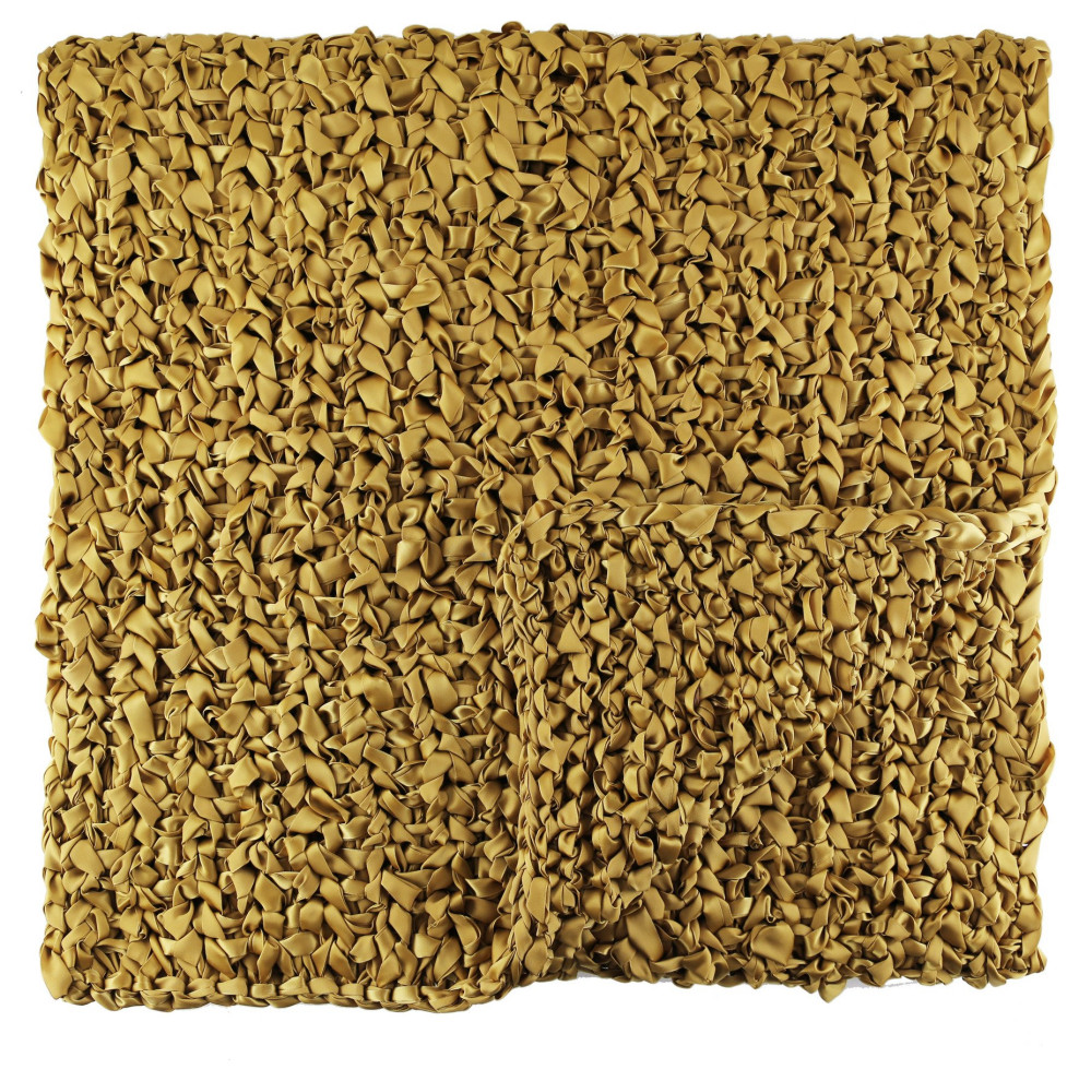 Ribbon Knit Throw, Gold, 96x24