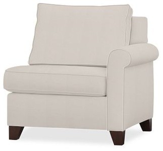 Cameron Roll Arm Upholstered Right Arm Chair Sectional, Polyester Wrap Cushions,