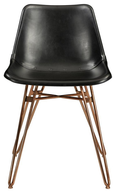 Modern Black Leather Dining Chairs - Set of Two, Belen Kox - Modern - Dining Chairs - by ...