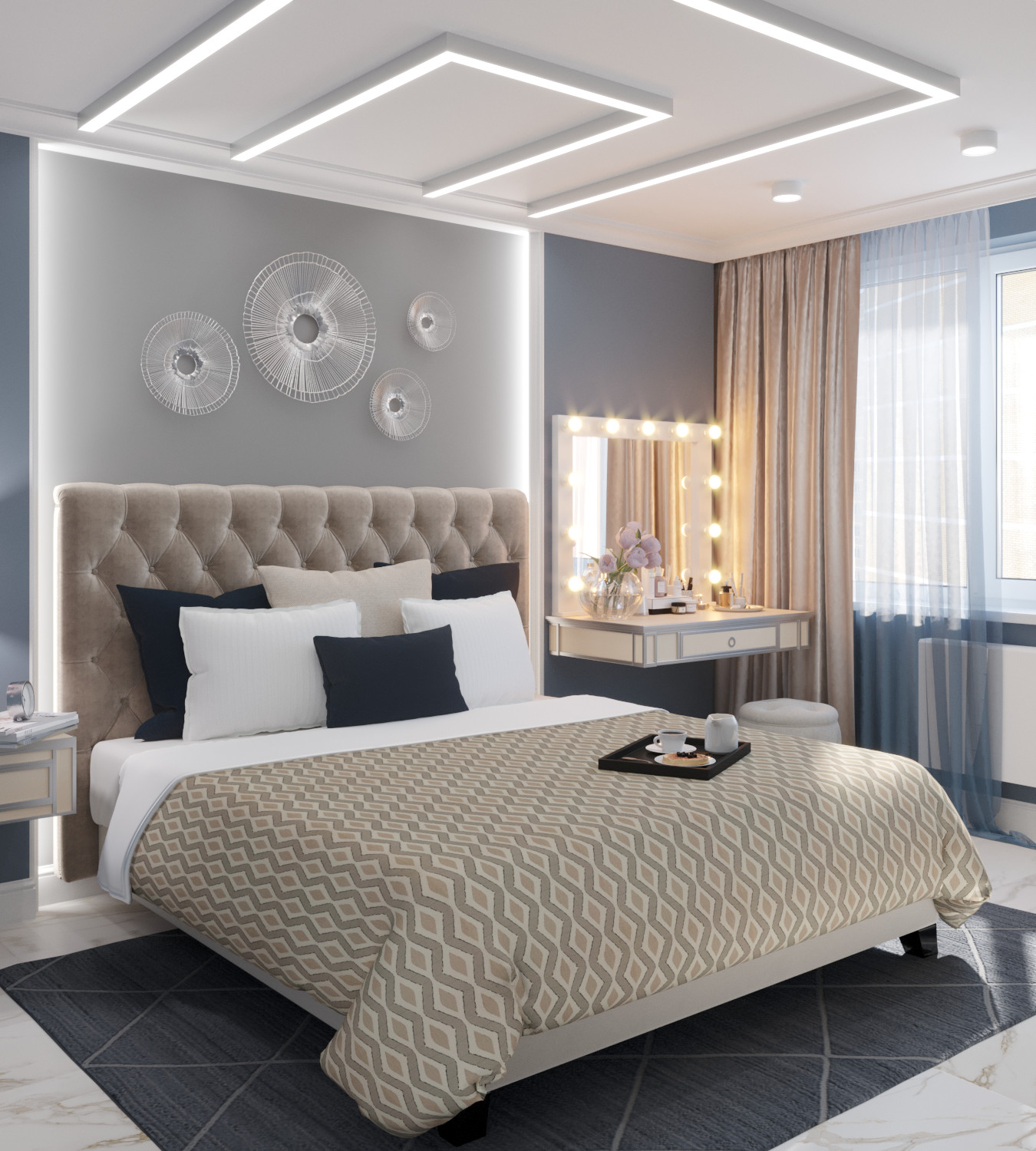 Квартира в стиле "Американская классика" (65 м2)