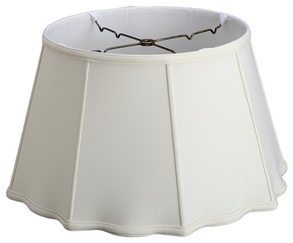 Shantung Fancy Floor Lamp Shade, Spider Fitting on Glass Bowl