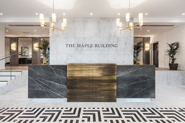 The Maple Building: Reception contemporary-entre