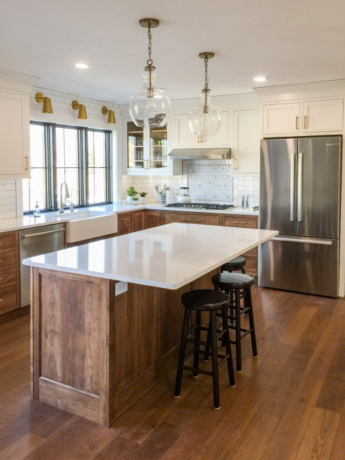 Canadian kitchen with RTA cabinets and wood island showing cost-effective design and high return on investment