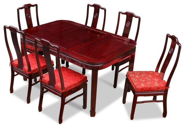 60 Rosewood Longevity Design Dining Table With 6 Chairs Asian Dining Sets By China Furniture And Arts