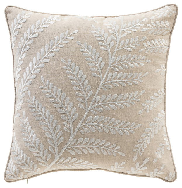 Elegant Leaf 17 Embroidery Cotton Throw Pillow Elegant Leaf 17 Embroidery Cotton Throw Pillow