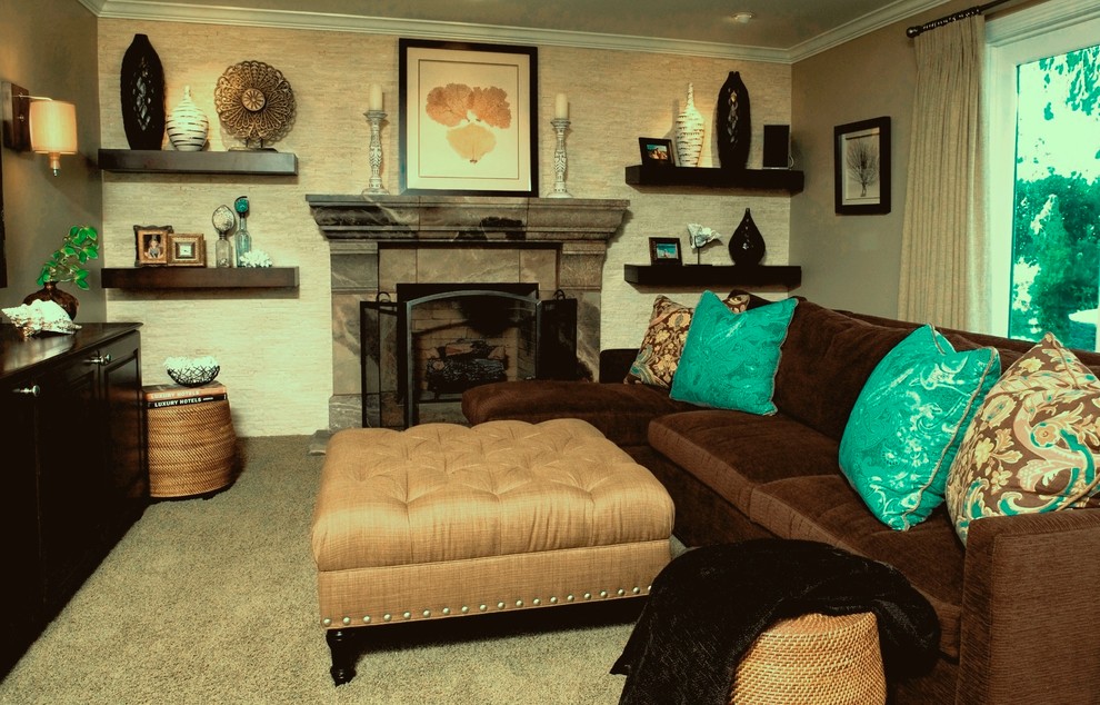 Example of a beach style family room design in Orange County