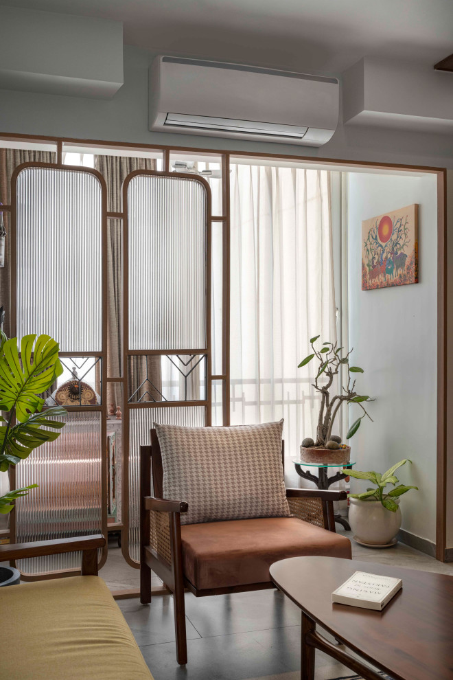 Design ideas for a living room in Delhi.