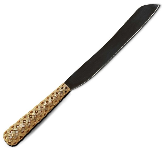 L'Objet Gold Hollow Braid Bread Knife