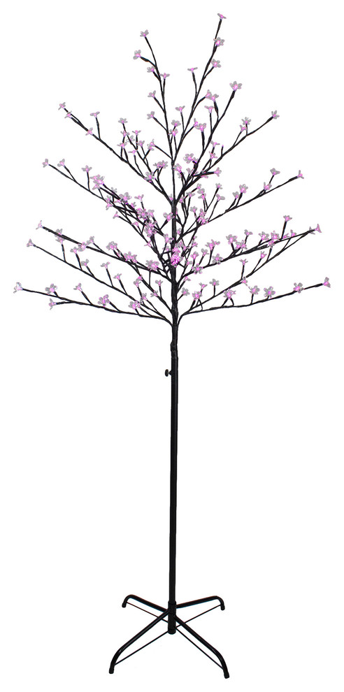 6' Pre-Lit Sakura Cherry Blossom Flower Artificial Tree - Pink LED Lights