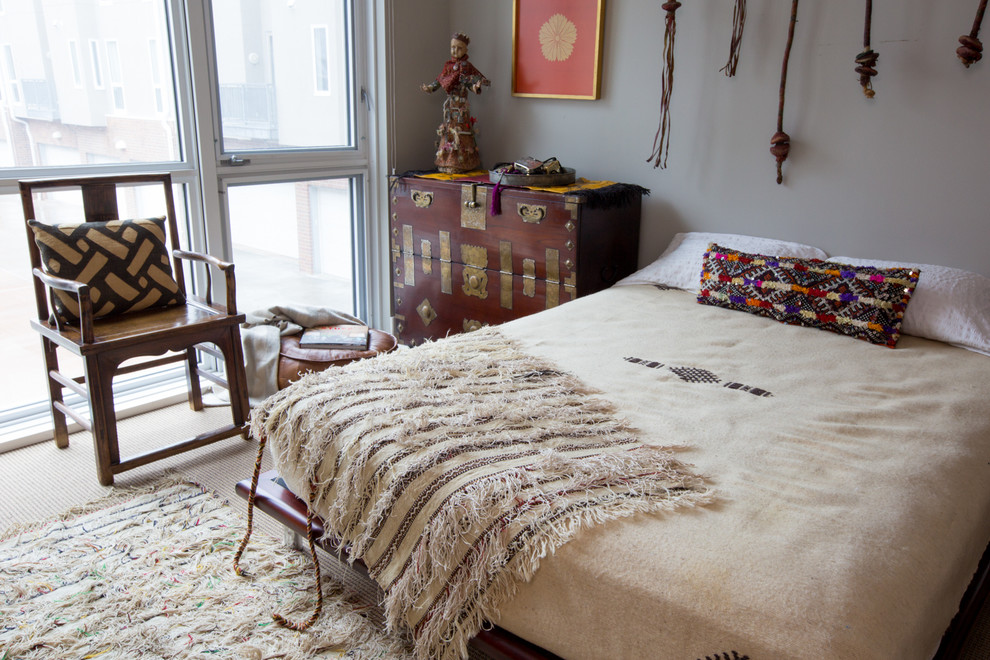 This is an example of an asian bedroom in Kansas City.