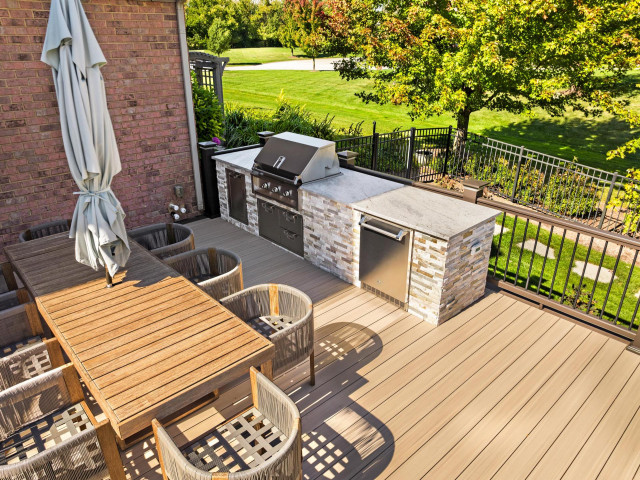 LANDMARK French White Oak Decking & Outdoor Kitchen contemporary-terrace