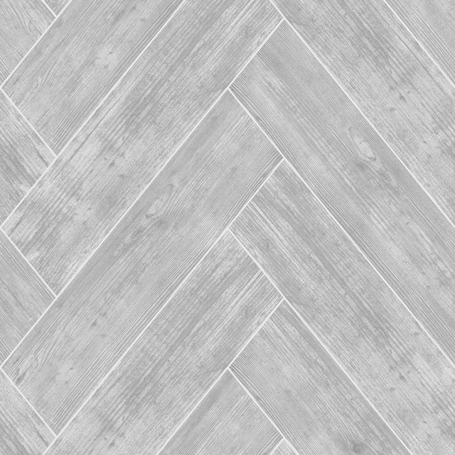 Herringbone Wood Dark Gray Wallpaper Contemporary
