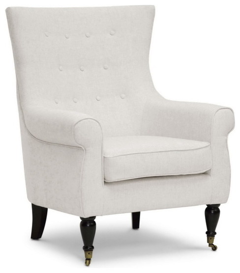 Baxton Studio Osmaston Beige Linen Modern Accent Chair