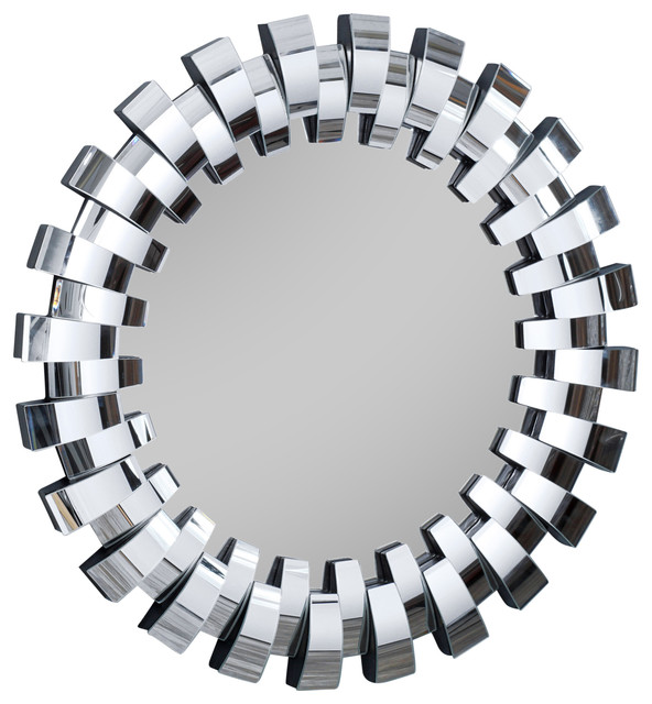 Denise Austin Home Grande Round Curved Mirror Contemporary Wall Denise Austin Home Grande Round Curved Mirror