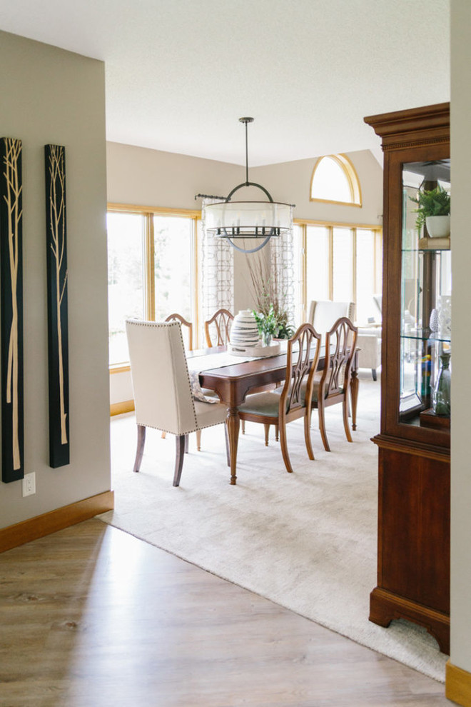 Transitional dining room photo in Minneapolis