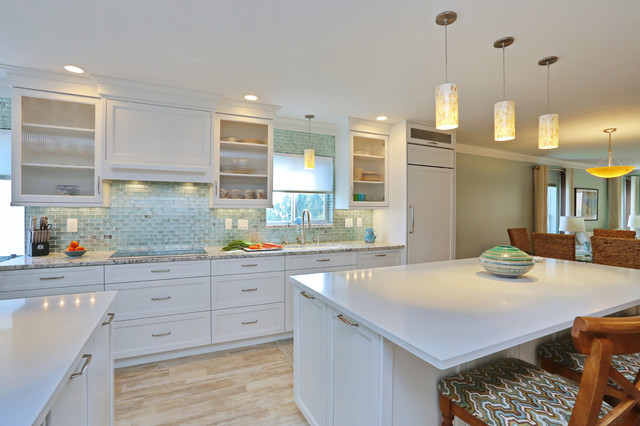 Venice, Florida Beach Style Kitchen with White Painted Cabinets - Beach Style - Kitchen - Other ...