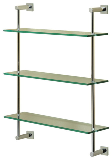 Braga/Essentials 3-Tier Shelf, Satin Nickel