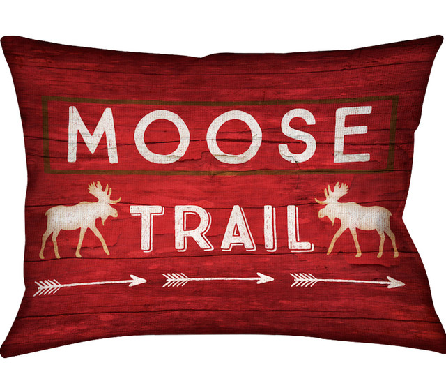 Country Cabin Moose Trail Decorative Pillow, 14"x20"