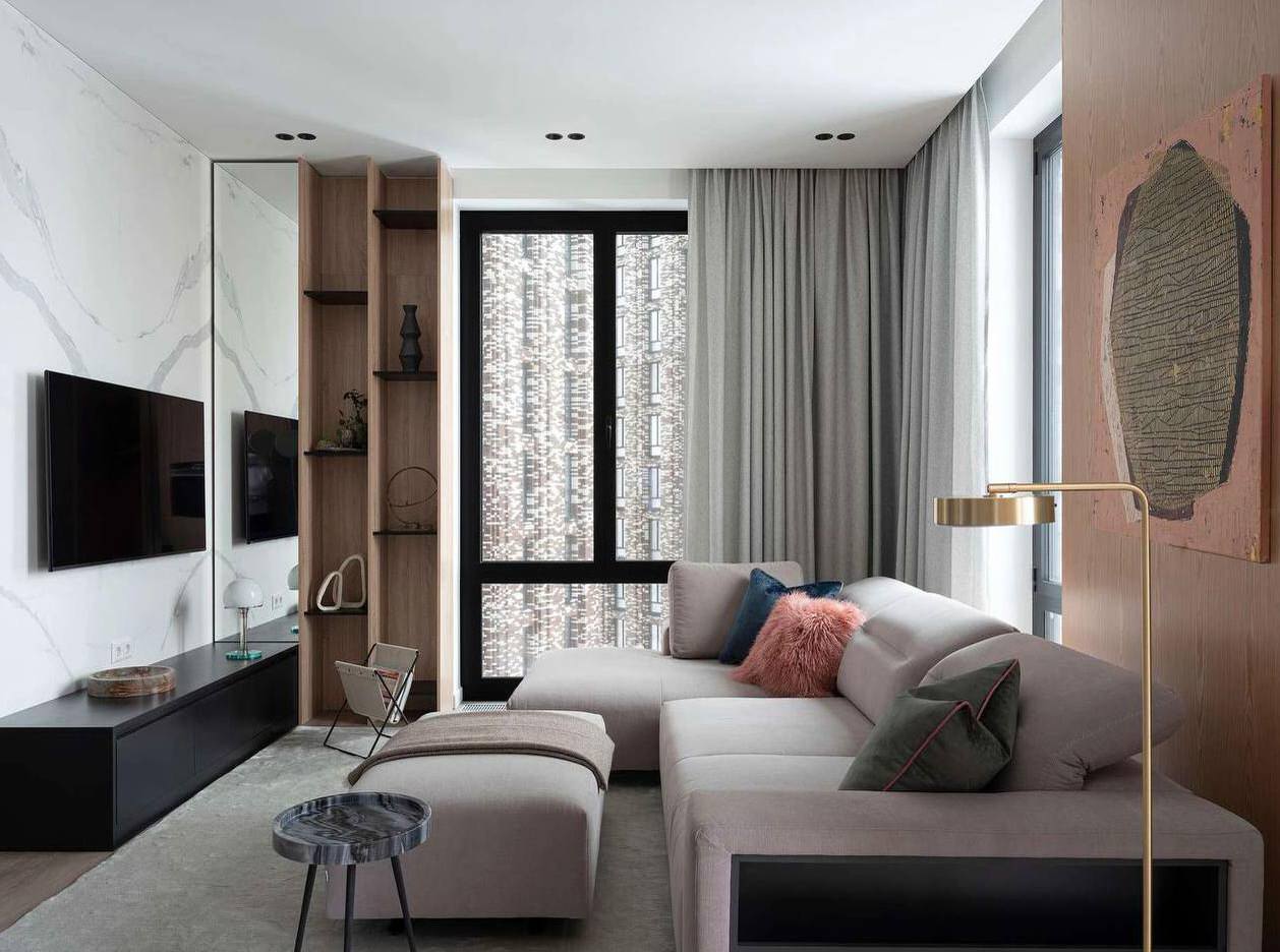 Дизайнерский ремонт студия 32 кв м