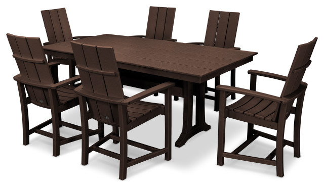 Polywood Modern Adirondack 7 Piece Farmhouse Dining Set Transitional Outdoor Dining Sets By Polywood Houzz