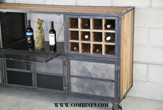 Liquor Cabinet Bar Modern Industrial Reclaimed Wood Custom