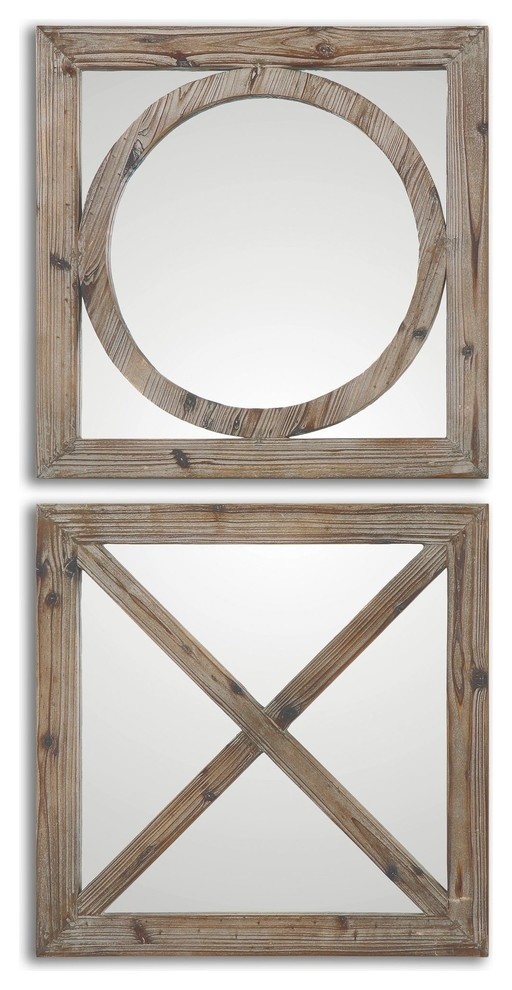 Baci E Abbracci Wooden Mirrors Set of 2
