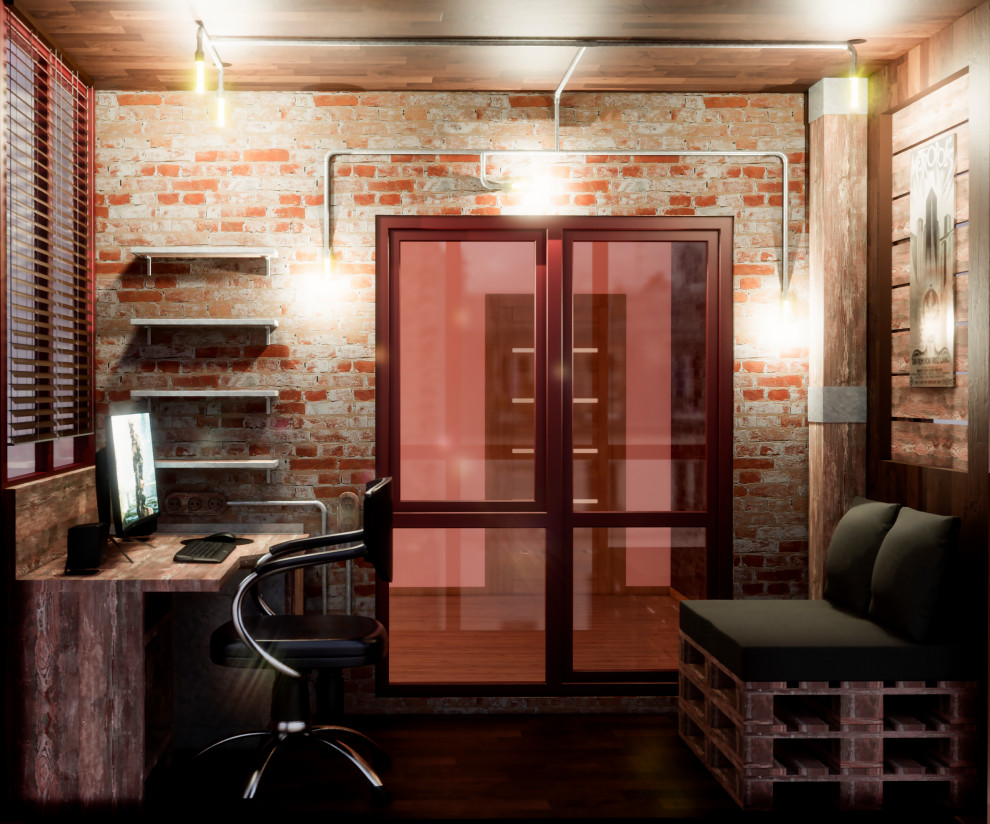 Балкон-кабинет в стиле лофт, Электросталь